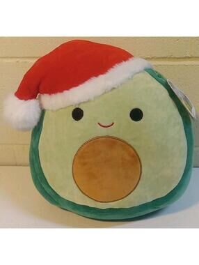 Austin the Avocado Christmas Edition Squishmallows Plush Kellytoy Green 12"  NWT